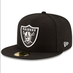 Oakland Raiders Black & White 59FIFTY Fitted Hat